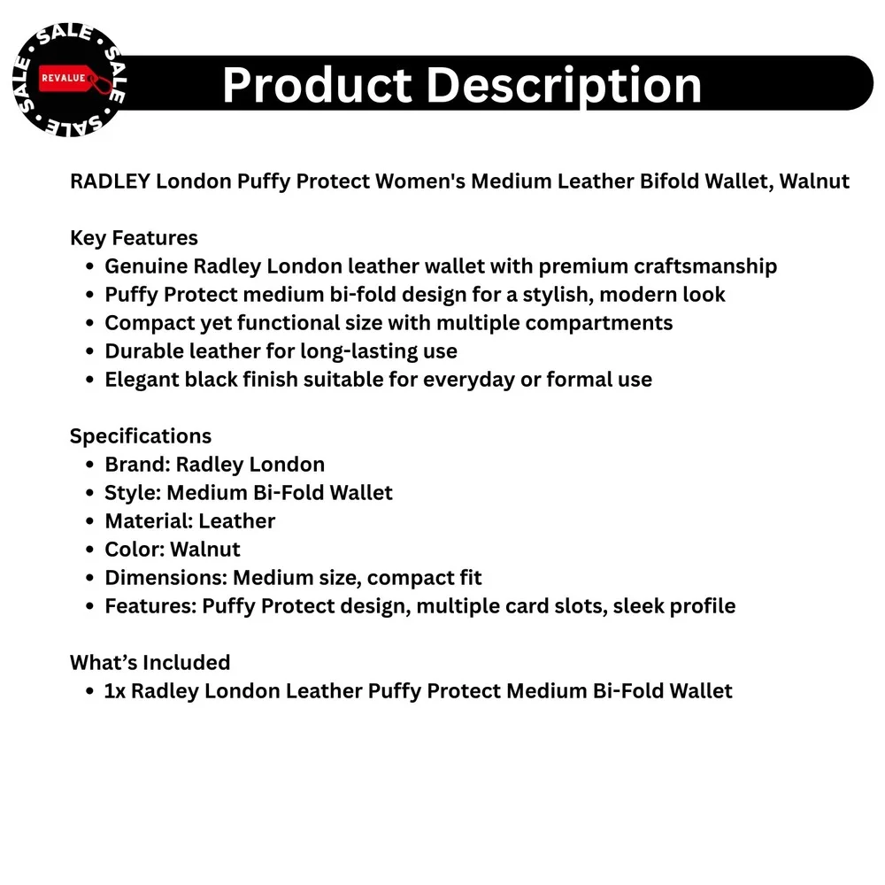 Radley‎ London Leather Bi-Fold Wallet – Puffy Protect Medium Size